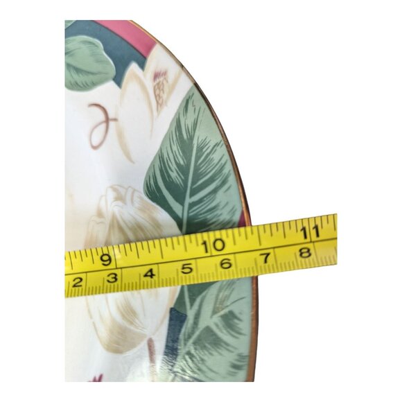 Vintage 1998 Tienshan Fine China Magnolia Dinner Plates 10.5 inches Set Of 2 - Picture 4 of 5
